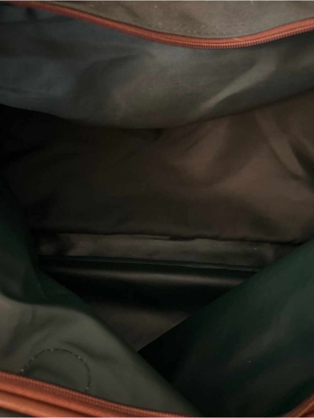 Jaguar Olive Green Duffel Bag with Brown Leather Trim - Picture 10 of 12